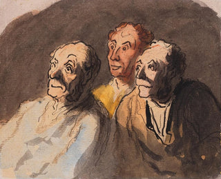 Tre tilskuere - Honoré Daumier — visning af kunstværket
