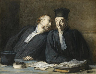 To advokater i samtale - Honoré Daumier — visning af kunstværket