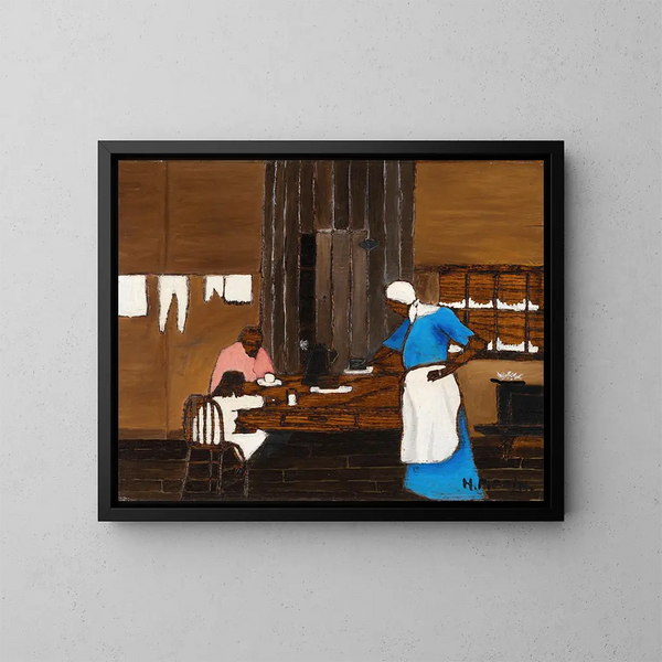 L'heure du souper - Horace Pippin — indrammet kunstværk på væggen