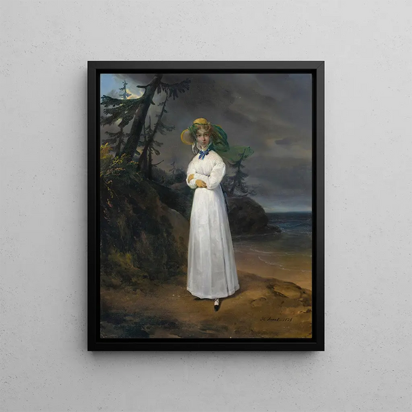 Horace Vernet - Portrait of the Widow Comtesse JeanHenriLouis Greffulhe ne MarieFranoiseClestine de Vintimille du Luc later Comtesse PhilippePaul de Sgur 17871862 in a Landscape.webp