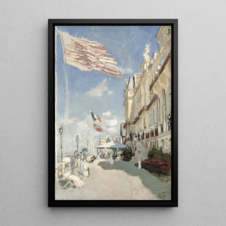 Hôtel des Roches Noires, Trouville af Claude Monet | Kunsttryk Maleri Vægdekoration plakat kopi