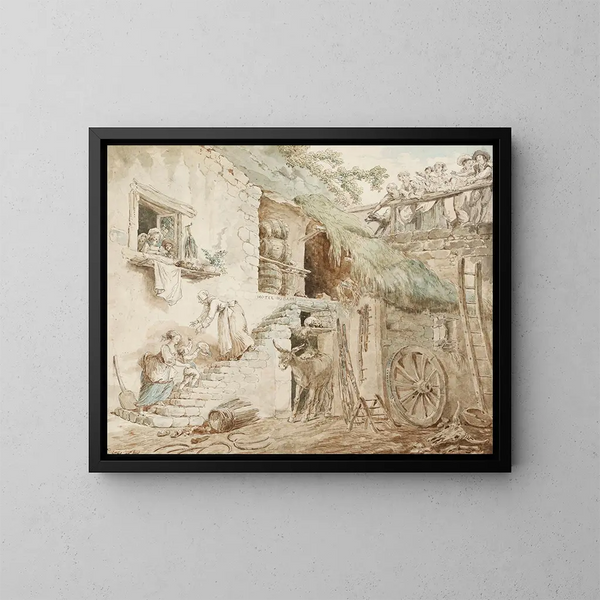 "Allégorie de la chute de la famille du Barry" - Hubert Robert — indrammet kunstværk på væggen