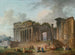 Et arkitektonisk indfald med en kunstner skitserende i forgrunden - Hubert Robert — visning af kunstværket