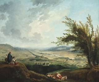 Et stort landskab nær Paris - Hubert Robert — visning af kunstværket
