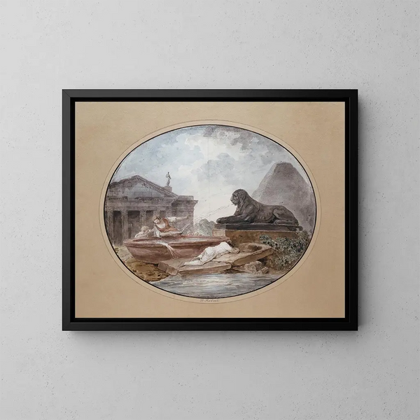 Caprice architectural - Hubert Robert — indrammet kunstværk på væggen