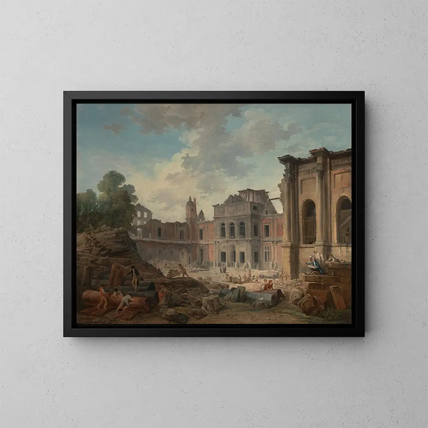 Démolition du château de Meudon - Hubert Robert — indrammet kunstværk på væggen