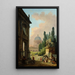 Vue imaginaire de Rome avec le dompteur de chevaux du Monte Cavallo et une église - Hubert Robert — indrammet kunstværk på væggen
