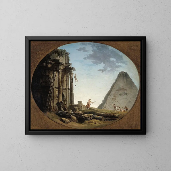 L'Accident - Hubert Robert — indrammet kunstværk på væggen