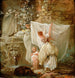 Lavandière og barn - Hubert Robert — visning af kunstværket