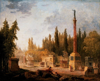 Hubert Roberts "Le Jardin du musée des monuments français ancien couvent des Petits-Augustins" — visning af kunstværket