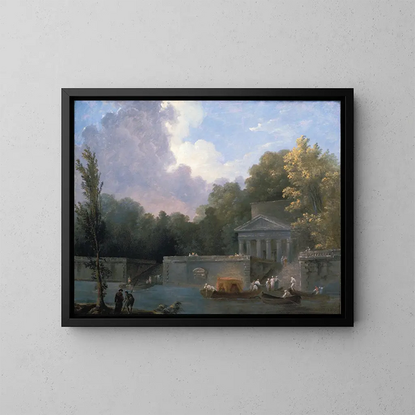 Parkscene - Hubert Robert — indrammet kunstværk på væggen