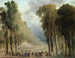 Hubert Robert | Maleri af måltid serveret for tropper i en allé på Champs-Élysées eller i Saint-Cloud-parken — visning af kunstværket