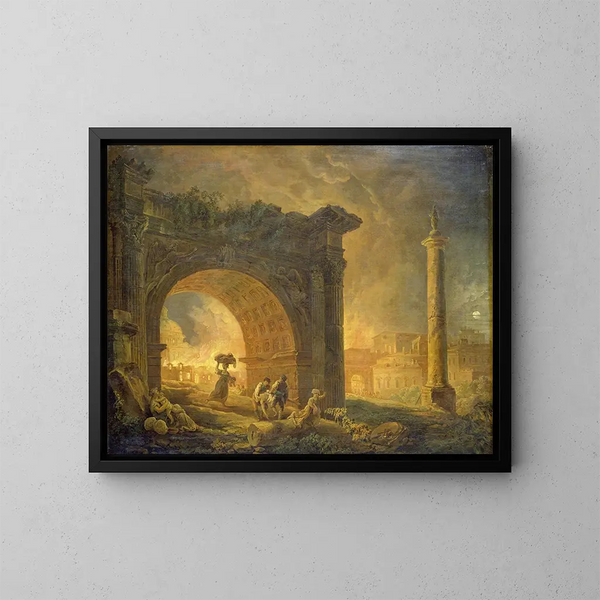 Ruines romaines - Hubert Robert — indrammet kunstværk på væggen