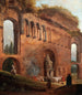 Ruines romaines med vaskekoner - Hubert Robert — visning af kunstværket