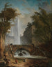Trappe og fontæne i en villa romersk park - Hubert Robert — visning af kunstværket