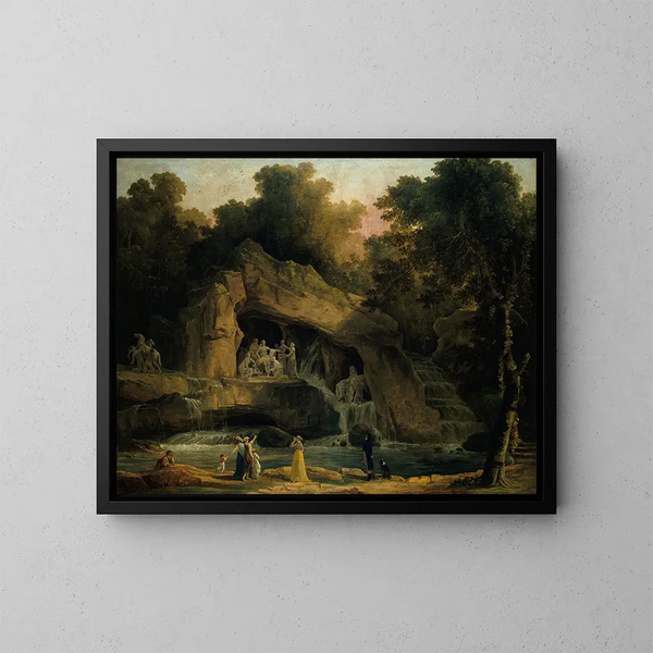Les bains d'Apollon à Versailles - Hubert Robert — indrammet kunstværk på væggen