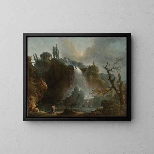 Les Cascades de Tivoli - Hubert Robert — indrammet kunstværk på væggen