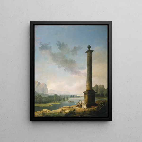 La colonne - Hubert Robert — indrammet kunstværk på væggen