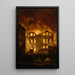 L'Incendie på Operaen i Palais-Royal - Hubert Robert — indrammet kunstværk på væggen