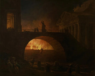 L'incendie de Rome - Hubert Robert — visning af kunstværket