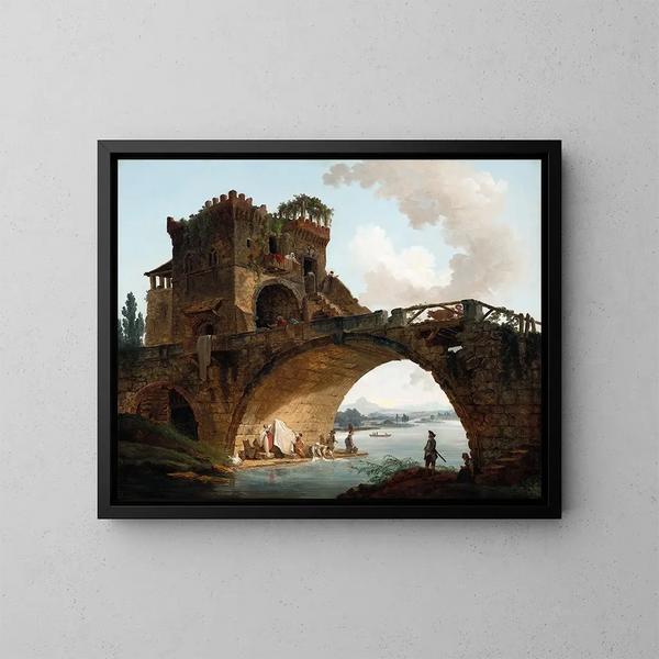 Le pont Salario - Hubert Robert — indrammet kunstværk på væggen