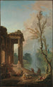 Le Portique d'un manoir de campagne - Hubert Robert — visning af kunstværket