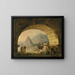 Vue d'antiquités sous une arche - Hubert Robert — indrammet kunstværk på væggen
