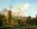 Vue du parc de Mrville - Hubert Robert — visning af kunstværket