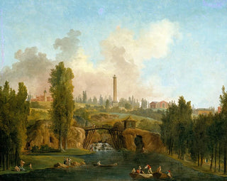 Vue du parc de Mrville - Hubert Robert — visning af kunstværket