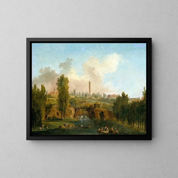 Vue du parc de Mrville - Hubert Robert — indrammet kunstværk på væggen