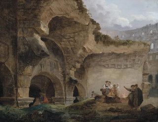 Laveuses dans les ruines du Colisée - Hubert Robert — visning af kunstværket