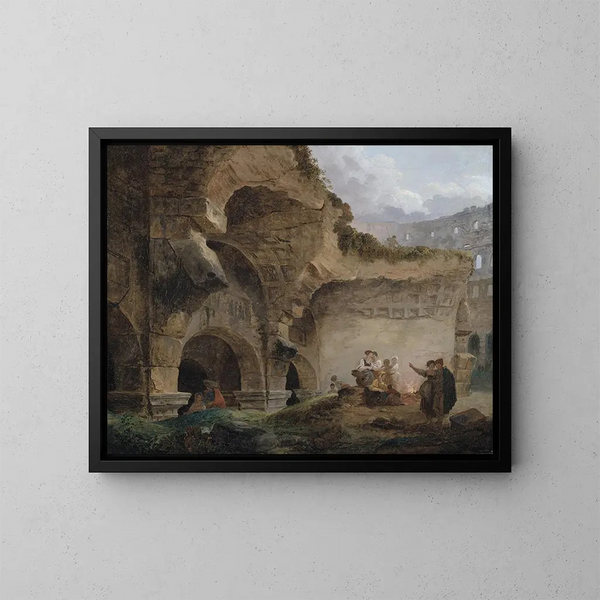 Laveuses dans les ruines du Colisée - Hubert Robert — indrammet kunstværk på væggen
