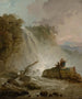 Cascade med tegner - Hubert Robert — visning af kunstværket
