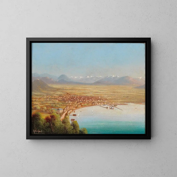 Vue sur Bregenz - Hubert Sattler — indrammet kunstværk på væggen
