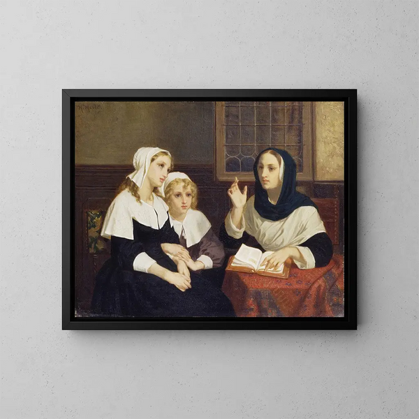 Lire la Bible - Hugues Merle — indrammet kunstværk på væggen