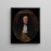 Portrait af Jean de La Fontaine 1621-1695 digter - Hyacinthe Rigaud — indrammet kunstværk på væggen