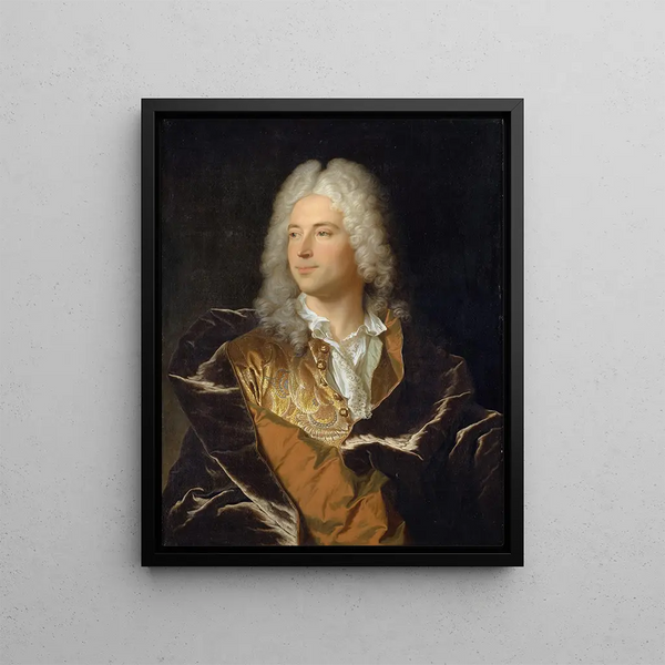 Portrait af ridder Lucas Schaub af Basel - Hyacinthe Rigaud — indrammet kunstværk på væggen