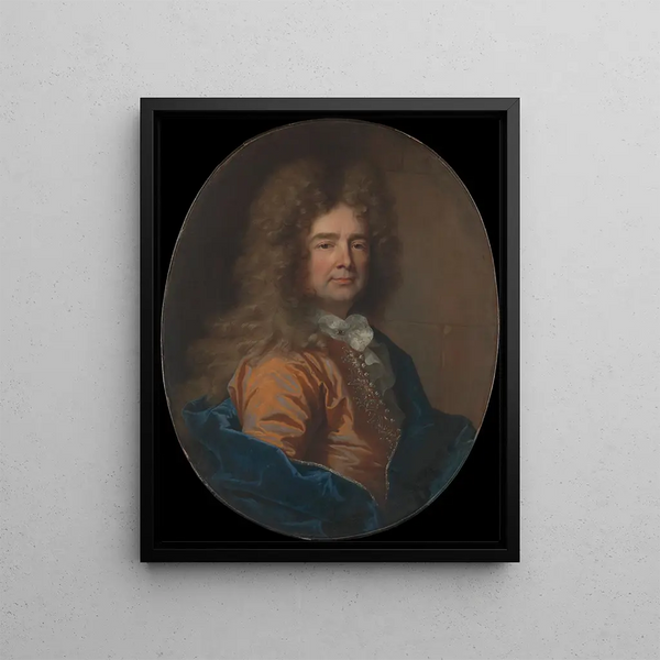 Portrait af en mand - Hyacinthe Rigaud — indrammet kunstværk på væggen