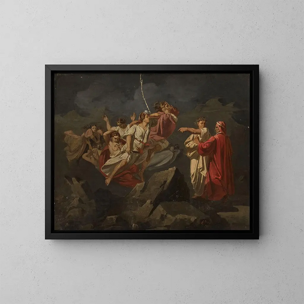 Dante og Virgile - Ignacy Gierdziejewski — indrammet kunstværk på væggen