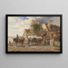 Chevaux de Halage ved flodbredden - Ignaz Ellminger | Reproduction — indrammet kunstværk på væggen