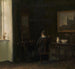 Reproduktion af maleriet af indendørs maleri med kunstnerens Emilie Heise's kvinde - Carl Holse