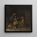et indendørs værelse med fire figurer, der drikker og spiller kort - Gerard ter Borch — indrammet kunstværk på væggen