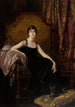 Portrait af en elegant dame og hendes hund - Isaac Cohen — visning af kunstværket