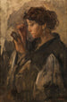 Dame med et håndspejl - Isaac Israëls — visning af kunstværket