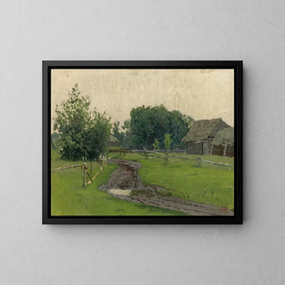 Route de village - Isaac Levitan — indrammet kunstværk på væggen