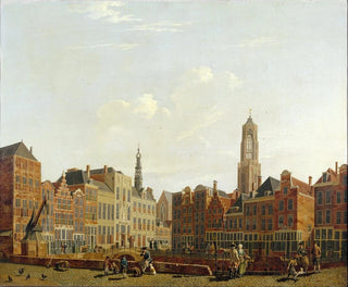 Pont de l'Hôtel de Ville d'Utrecht med dets omgivelser - Isaac Ouwater — visning af kunstværket