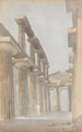 det indre af det store tempel i Paestum - Isaac Weld — visning af kunstværket