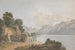 Landskab med bjerg, sø, dør og figurer - Isaac Weld — visning af kunstværket