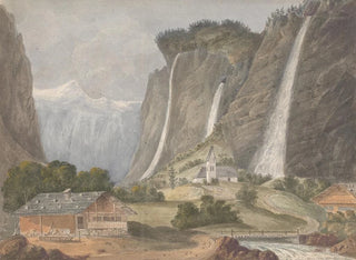 Cascades de Staubbach, Lauterbrunnen, Schweiz - Isaac Weld — visning af kunstværket