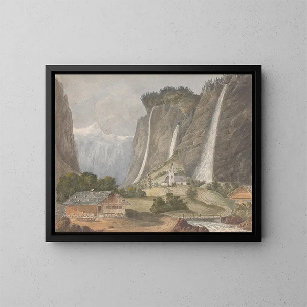 Cascades de Staubbach, Lauterbrunnen, Schweiz - Isaac Weld — indrammet kunstværk på væggen